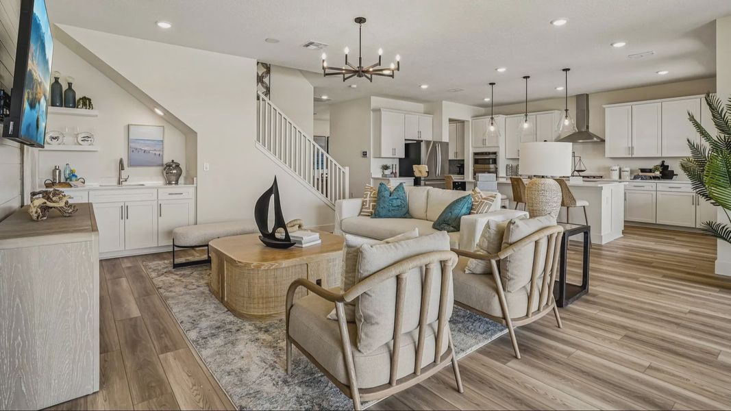 Oleander Floor Plan Living Area by DRB Homes in Ardisia Park in New Smyrna Beach, FL