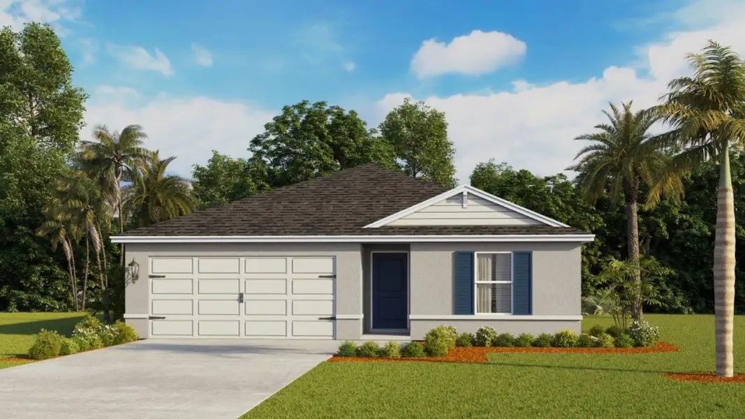 Front exterior of a new home in Willowbrook South, Winter Haven, FL, highlighting curb appeal (Image 2). Front exterior of a new home in Willowbrook South, Winter Haven, FL, highlighting curb appeal (Image 2).