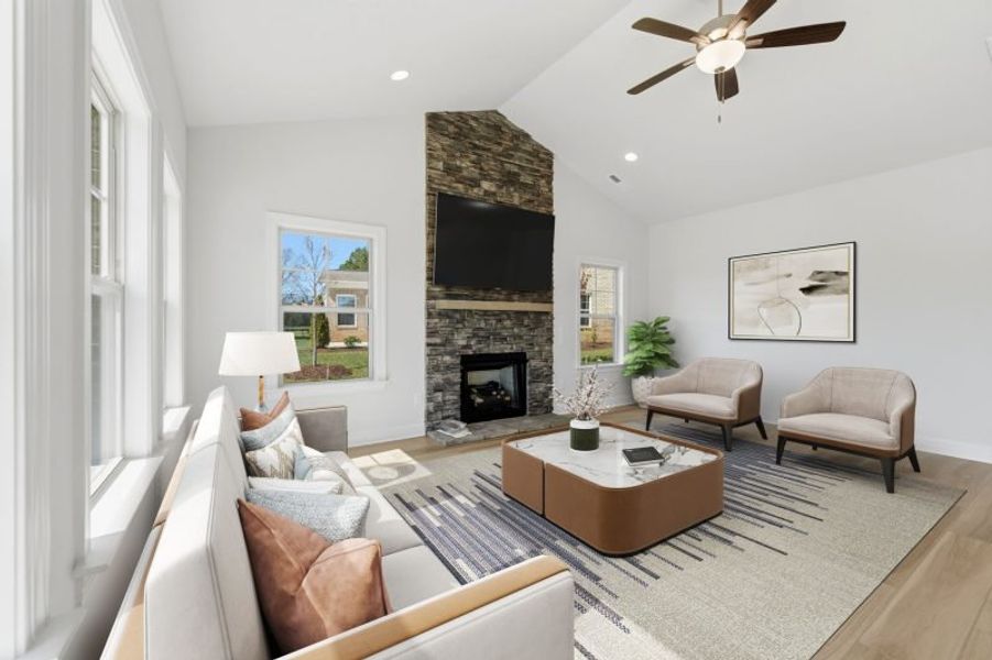 Representative furnished interior of a home built from the Cosmopolitan by Keystone Homes NC in Weybridge, Burlington (Image 8). Representative furnished interior of a home built from the Cosmopolitan by Keystone Homes NC in Weybridge, Burlington (Image 8).