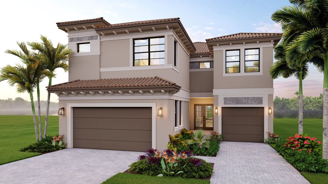 Representative exterior photo of a completed home built from the Celestia by GL Homes in Apex at Avenir, Palm Beach Gardens, FL (Image 2). Representative exterior photo of a completed home built from the Celestia by GL Homes in Apex at Avenir, Palm Beach Gardens, FL (Image 2).