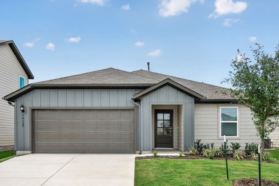Representative exterior photo of a completed home built from the Bluejay by Taylor Morrison in Longview, Del Valle, TX (Image 20). Representative exterior photo of a completed home built from the Bluejay by Taylor Morrison in Longview, Del Valle, TX (Image 20).