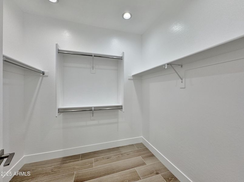 walk in closet with shelving