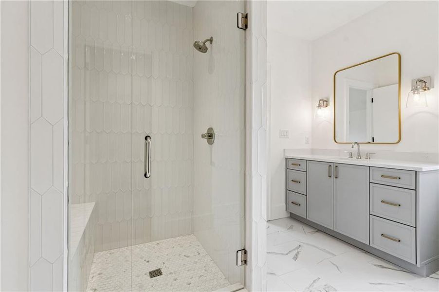 Furnished interior view inside a new home in , Suwanee (Image 64).