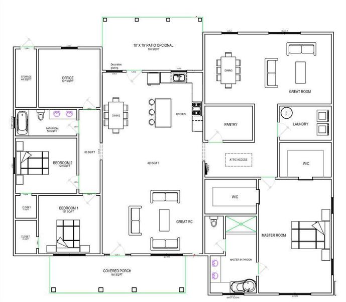 2D floor plan layout of this home in , Atlanta, GA (Image 4).