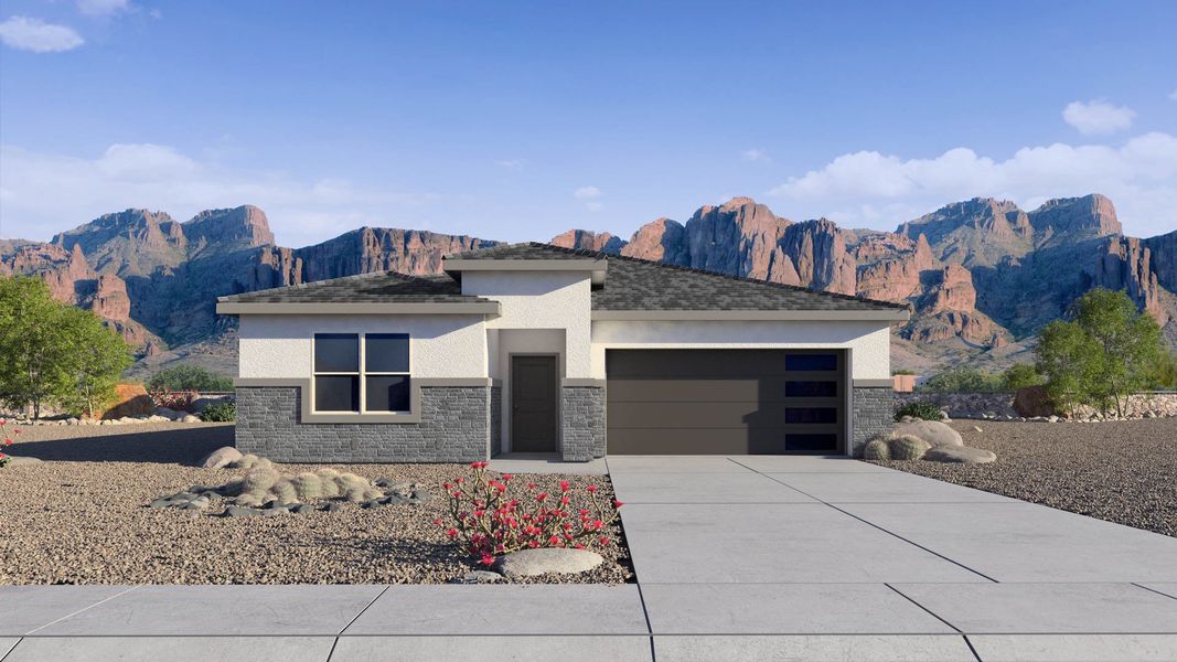 Representative exterior photo of a completed home built from the Blackstone by D.R. Horton in Rio Rancho Estates, Surprise, AZ (Image 19). Representative exterior photo of a completed home built from the Blackstone by D.R. Horton in Rio Rancho Estates, Surprise, AZ (Image 19).
