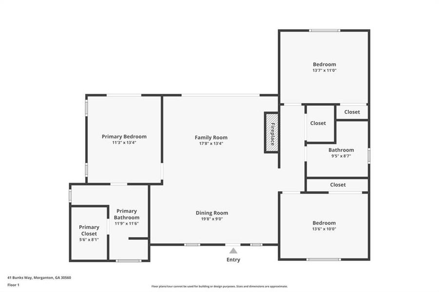 2D floor plan layout of this home in , Morganton, GA (Image 3). 2D floor plan layout of this home in , Morganton, GA (Image 3).