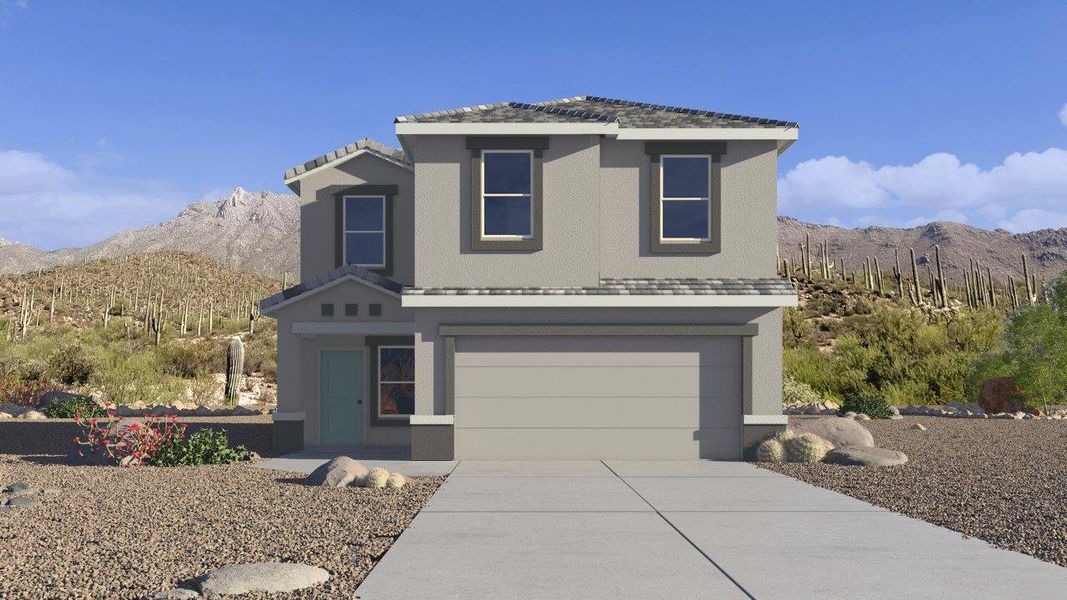 Representative exterior photo of a completed home built from the Kate by D.R. Horton in Barnett Village, Marana, AZ (Image 2).
