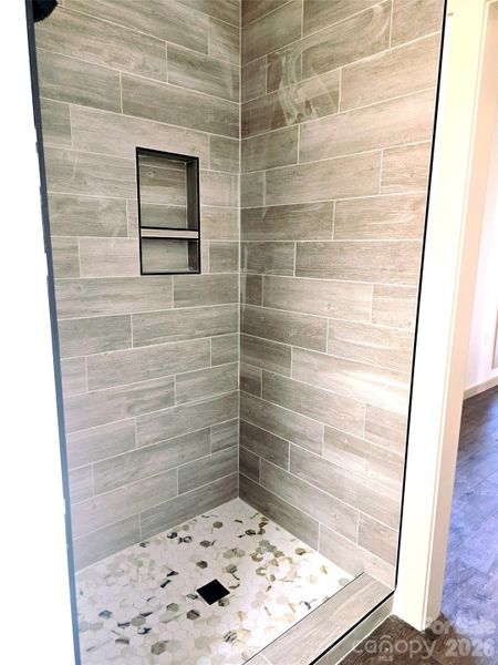 Custom tile shower in Primary Bathroom