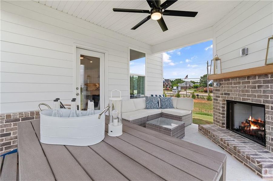 Exterior details and patio area of a home in Grandview at Millers Mill, Stockbridge (Image 3).
