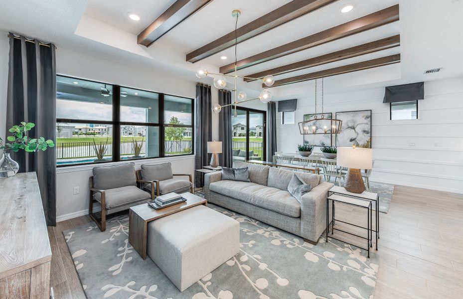 Connected gathering room and café Connected gathering room and café