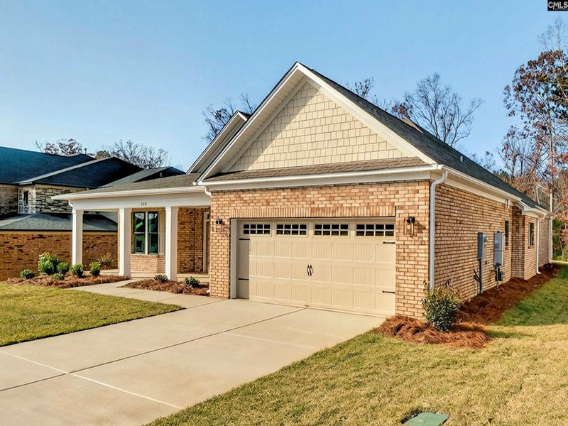 Front exterior of a new home in Collins Cove, Chapin, SC, highlighting curb appeal (Image 21).
