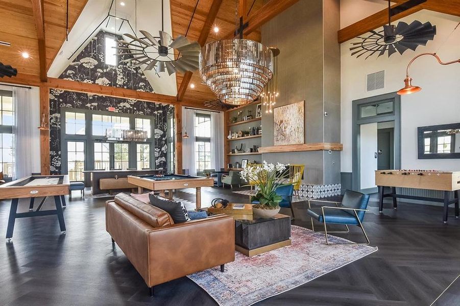 Furnished interior view inside a new home in Pecan Square - Gardens, Northlake (Image 4). Furnished interior view inside a new home in Pecan Square - Gardens, Northlake (Image 4).