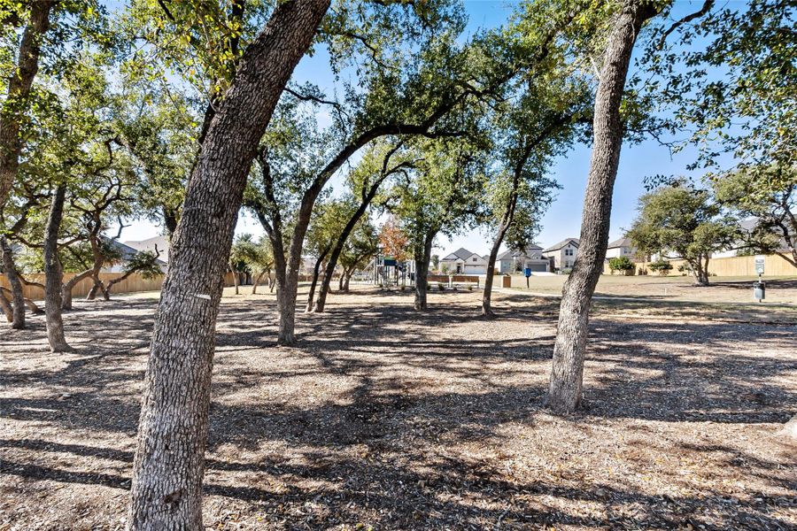 View of community park right across the street