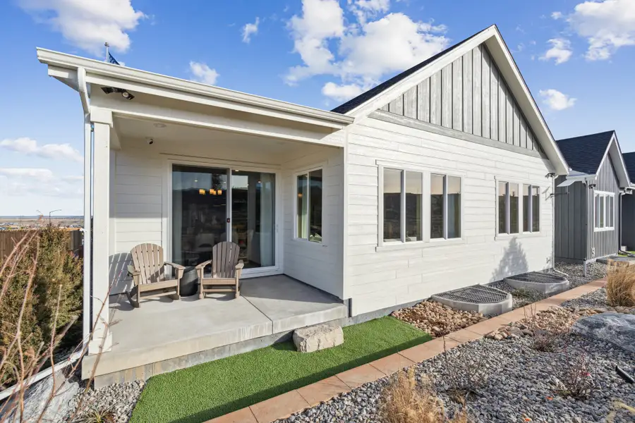 Exterior details and patio area of a home in Trailstone, Arvada (Image 24).