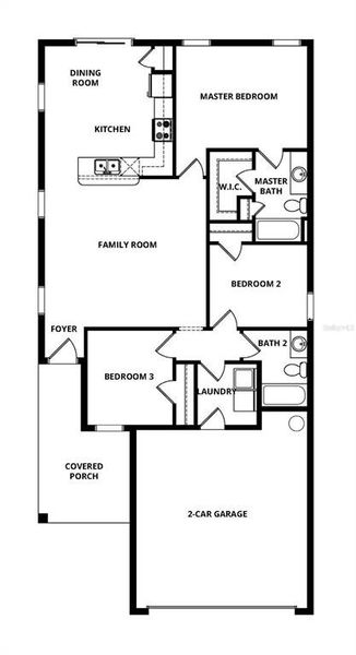 2D floor plan layout of this home in Gum Lake Preserve, Lake Alfred, FL (Image 5).