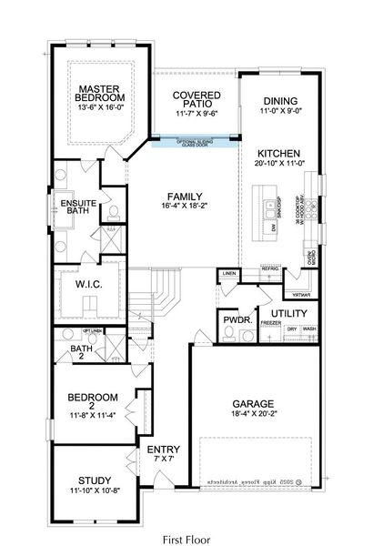 2D floor plan layout for the Sydney by Landon Homes in Fields - East Village, Frisco, TX (Image 7). 2D floor plan layout for the Sydney by Landon Homes in Fields - East Village, Frisco, TX (Image 7).