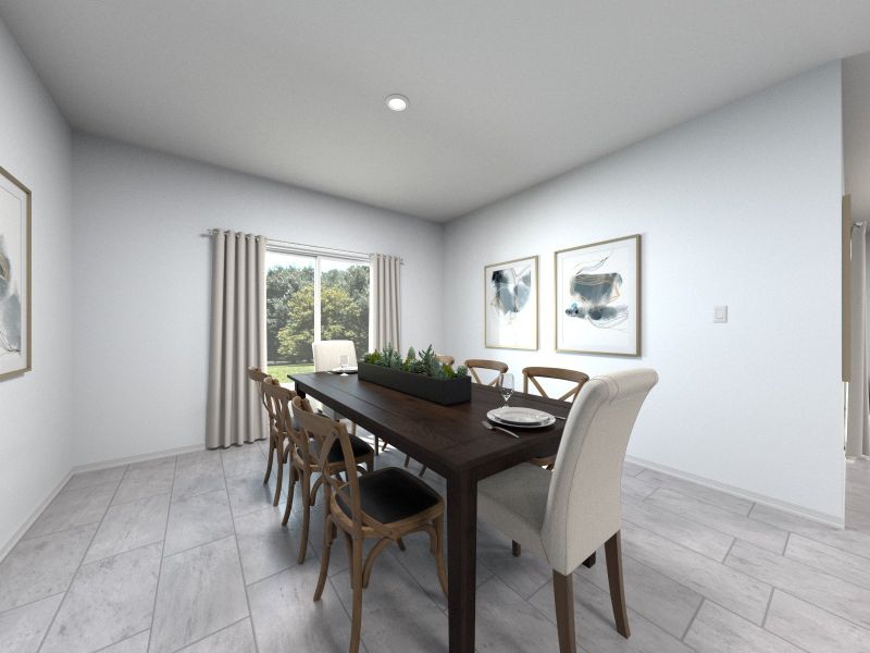 Dining area of the Chesapeake floorplan.