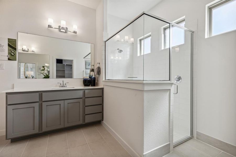 Primary Bathroom in the Van Gogh II home plan by Trophy Signature Homes – REPRESENTATIVE PHOTO