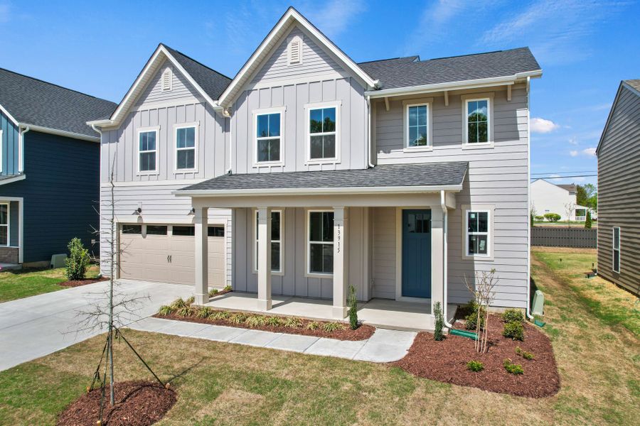 Representative exterior photo of a completed home built from the Montadale by Pulte Homes in Parkside Crossing, Charlotte, NC (Image 23). Representative exterior photo of a completed home built from the Montadale by Pulte Homes in Parkside Crossing, Charlotte, NC (Image 23).