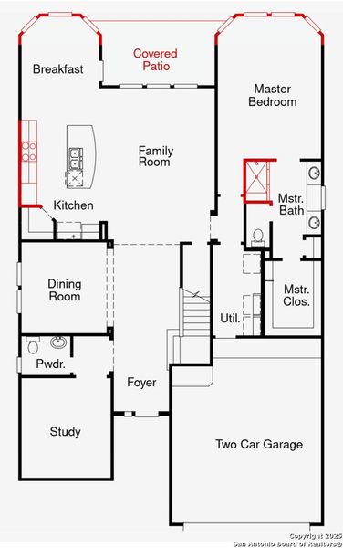 2D floor plan layout of this home in Mayfair, New Braunfels, TX (Image 3).