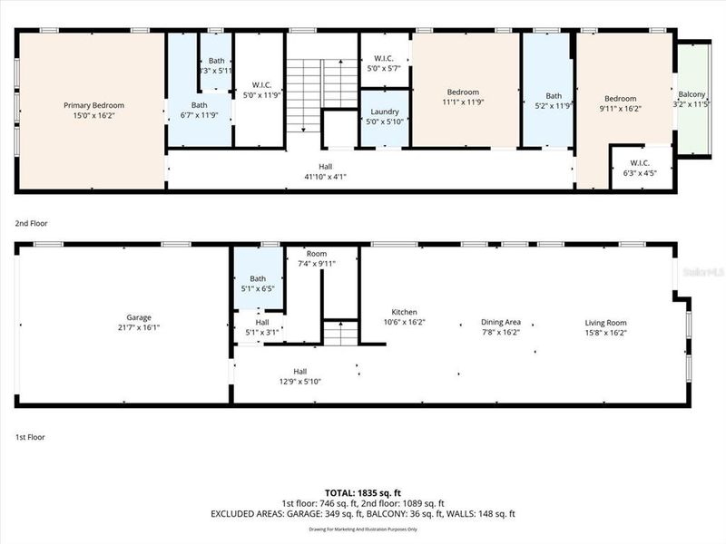 2D floor plan layout of this home in , St. Petersburg, FL (Image 5).