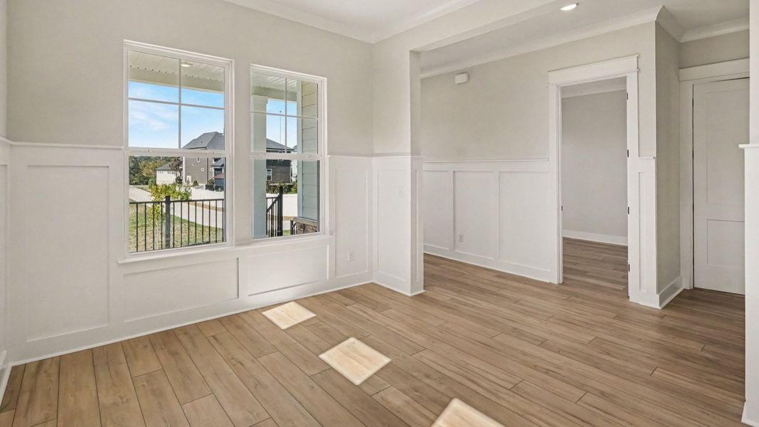Versatile flex space right by entrance of home Versatile flex space right by entrance of home