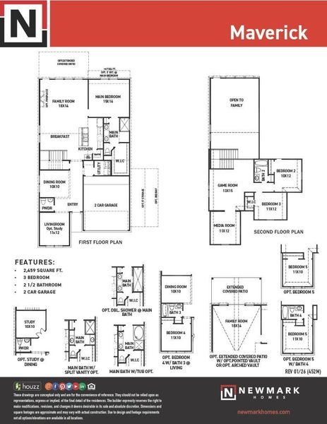 2D floor plan layout of this home in Grange 45', Katy, TX (Image 1). 2D floor plan layout of this home in Grange 45', Katy, TX (Image 1).