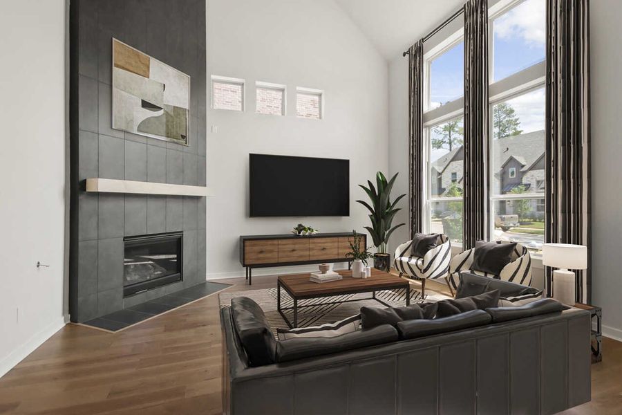 Furnished interior view inside a new home in Woodforest Townhomes: Townhomes: The Villas, Montgomery (Image 3). Furnished interior view inside a new home in Woodforest Townhomes: Townhomes: The Villas, Montgomery (Image 3).