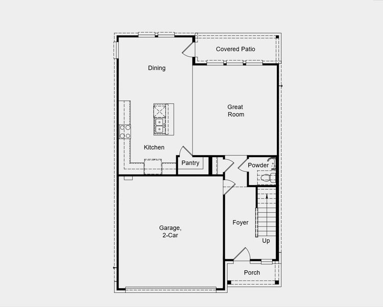 2D floor plan layout for the Encore 2 by Taylor Morrison in Stonewall Ranch 40s, Liberty Hill, TX (Image 6).