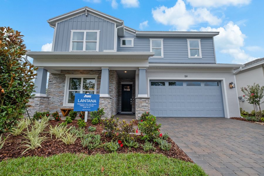 Representative exterior details of a home built from the Lantana by Jones Homes USA in Ridgehaven, Ormond Beach (Image 3).