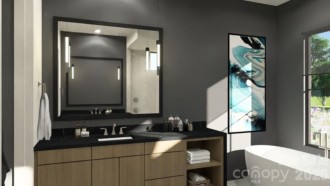 Furnished interior view inside a new home in , Charlotte (Image 16).