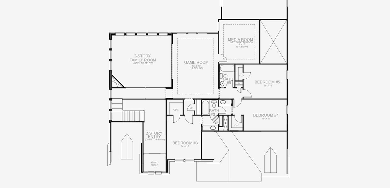 2D floor plan layout for the 4263W by Perry Homes in Jubilee 80', Hockley, TX (Image 3). 2D floor plan layout for the 4263W by Perry Homes in Jubilee 80', Hockley, TX (Image 3).