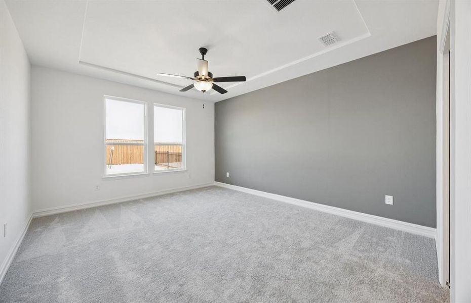 Owner's suite with accent wall