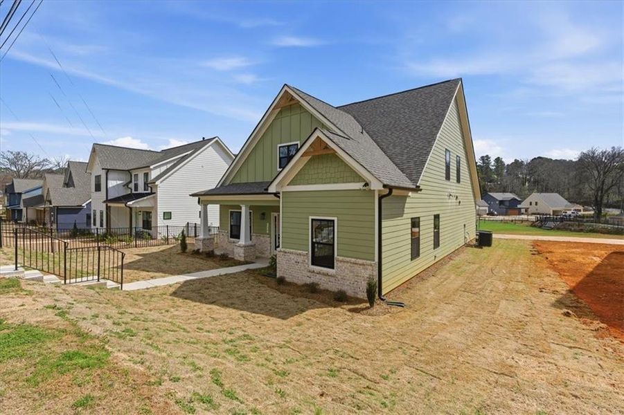 Exterior details and patio area of a home in , Emerson (Image 4). Exterior details and patio area of a home in , Emerson (Image 4).