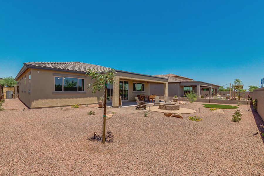 Exterior details and patio area of a home in Forté at Granite Vista, Waddell (Image 2).