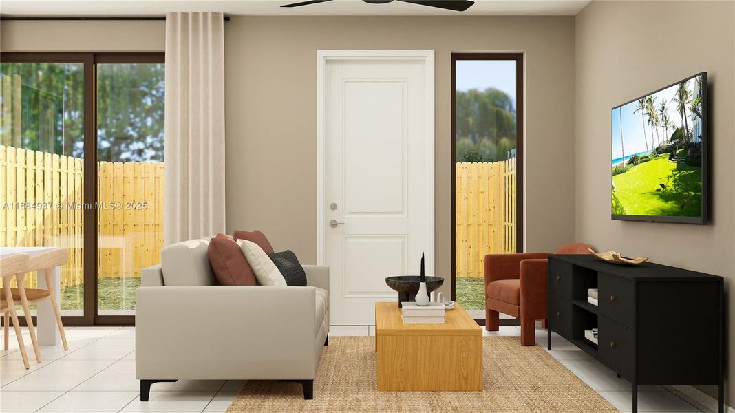 Furnished interior view inside a new home in Luminara, Miami (Image 4). Furnished interior view inside a new home in Luminara, Miami (Image 4).