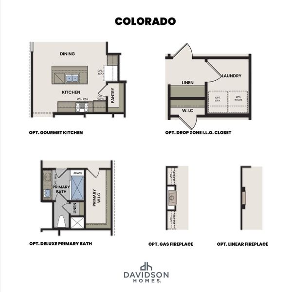 2D floor plan layout for the The Colorado by Davidson Homes LLC in Windmill Estates, Magnolia, TX (Image 4).