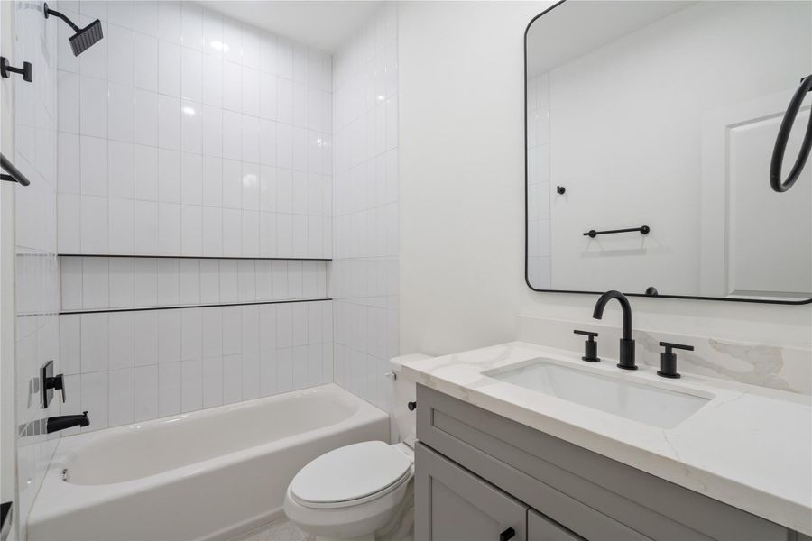 Each bedroom features its own full bathroom, offering privacy and convenience for family members and guests. This thoughtful design enhances comfort and functionality throughout the home. It ensures every space feels complete, stylish, and independently accommodating.