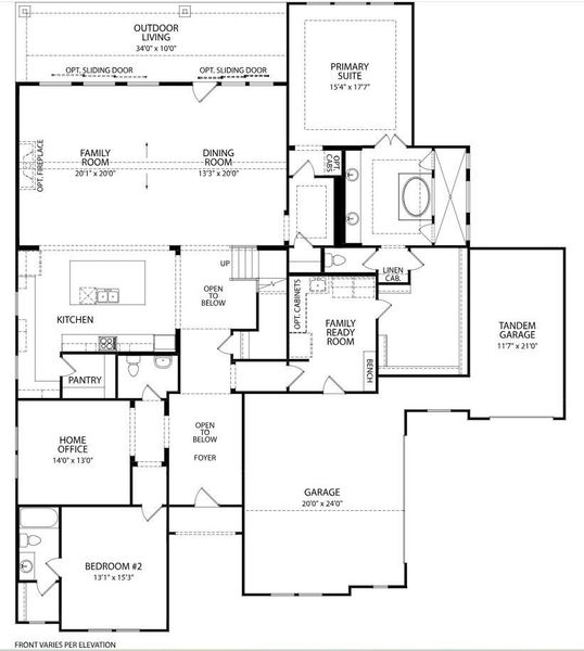 2D floor plan layout of this home in Hilltop Ranch, Leander, TX (Image 4).