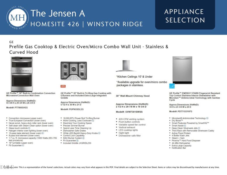 426 WSR FM 5 Appliance Selections