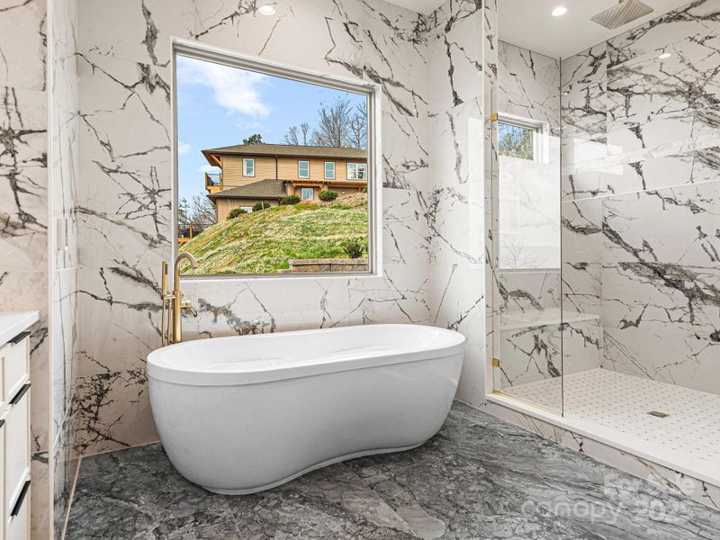 Primary bath with custom shower