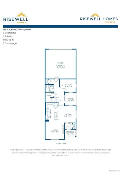 2D floor plan layout of this home in The Garden Collection at Windler, Aurora, CO (Image 2). 2D floor plan layout of this home in The Garden Collection at Windler, Aurora, CO (Image 2).