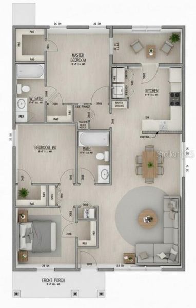 2D floor plan layout of this home in , Brooksville, FL (Image 4).
