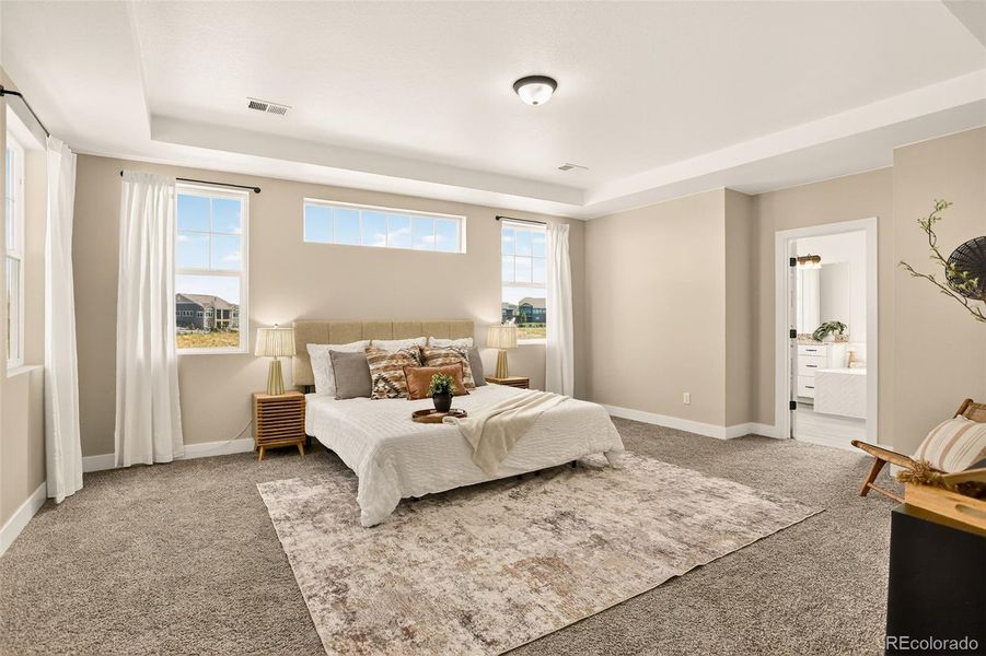 Primary Bedroom with tray ceiling Primary Bedroom with tray ceiling