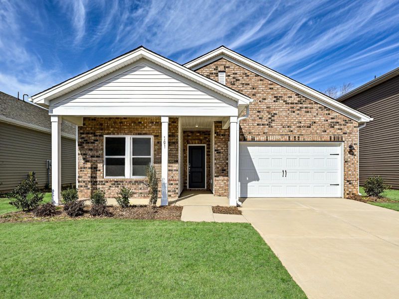 Representative exterior photo of a completed home built from the Chandler by Meritage Homes in Nelson's Creek, Mocksville, NC (Image 1).