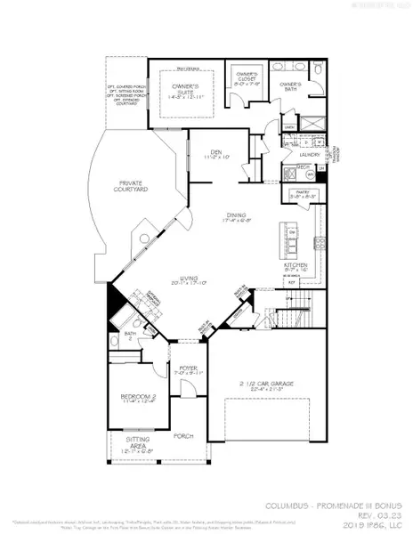 2D floor plan layout for the Promenade by Epcon Communities in The Grove at Haven Hill, Lenoir City, TN (Image 25). 2D floor plan layout for the Promenade by Epcon Communities in The Grove at Haven Hill, Lenoir City, TN (Image 25).