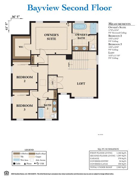 2D floor plan layout of this home in Beachview Cove, Ormond Beach, FL (Image 6).