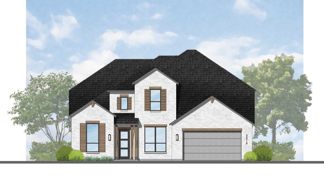 Representative rendering of the exterior for the Leyland Plan by Highland Homes (Image 4).