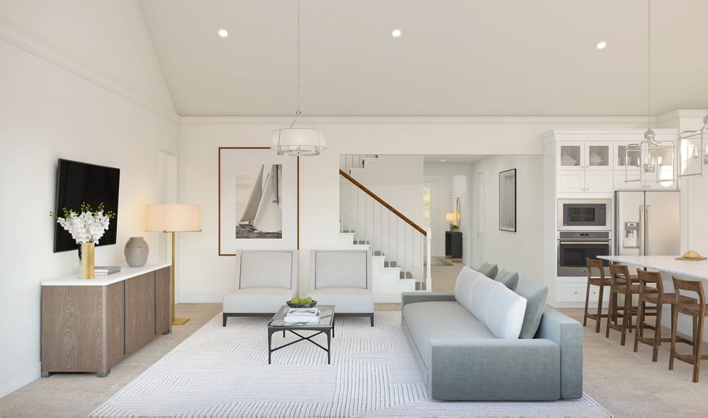 Great room with natural light and gorgeous flooring