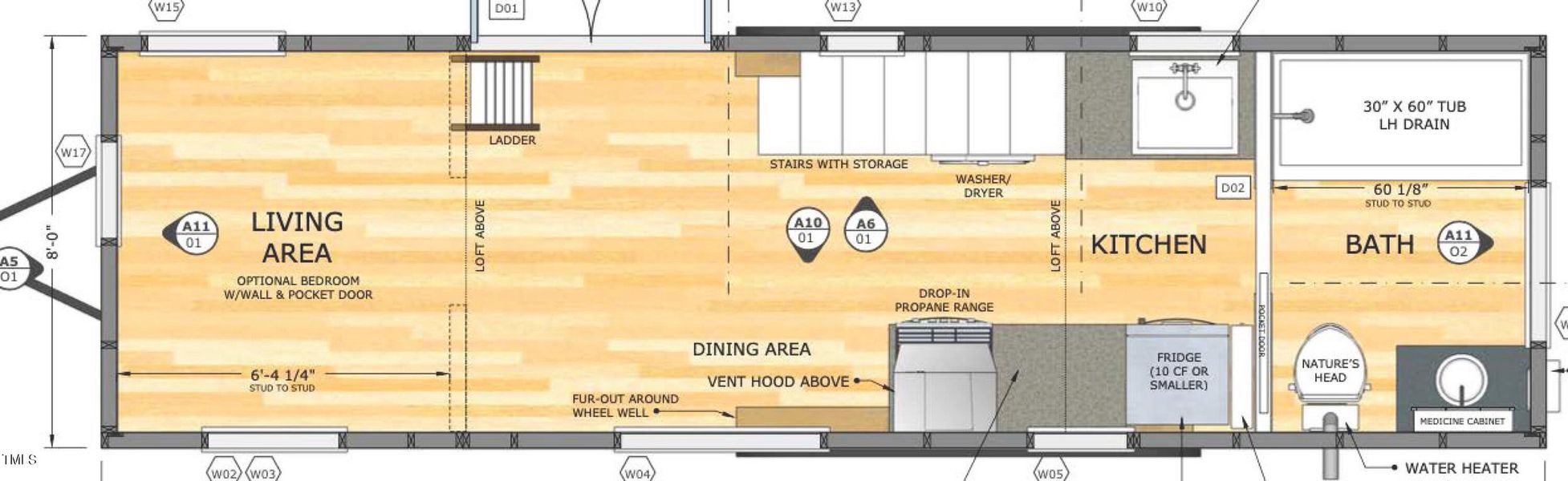 113 Red Oak Dr - Tiny House Floor Plan (